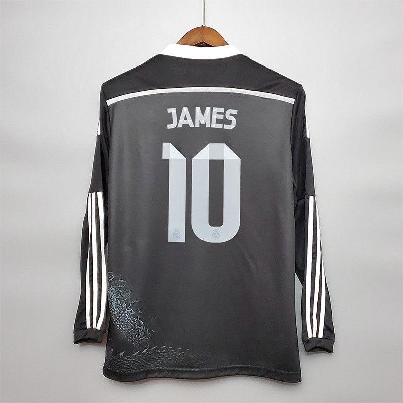 1415 Two away Long sleeved 7 Cristiano Ronaldo 9 Benzema 11 Bell Retro Football Jersey