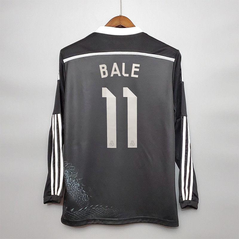 1415 Two away Long sleeved 7 Cristiano Ronaldo 9 Benzema 11 Bell Retro Football Jersey