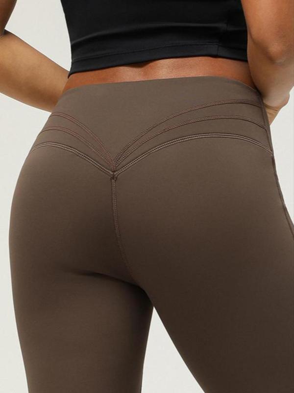 Women's Solid High Waist Thermal Lined Sports Leggings, Casual Comfy Warm Skinny Pants for Yoga Gym Workout Running, Ladies Sportswear for Fall & Winter